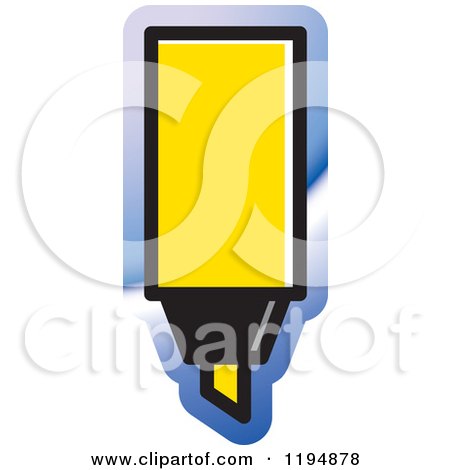 Clipart of a Highlighter Pen Office Icon - Royalty Free Vector Illustration by Lal Perera
