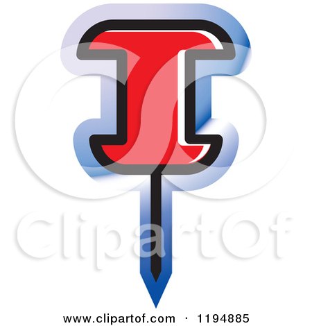 Clipart of a Push Pin Office Icon - Royalty Free Vector Illustration by Lal Perera