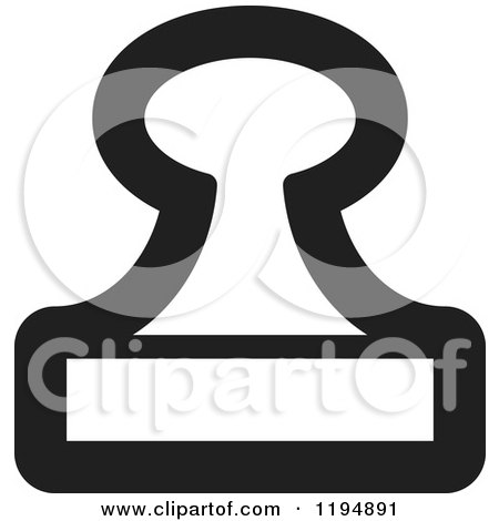 Clipart of a Black and White Rubber Stamp Office Icon - Royalty Free Vector Illustration by Lal Perera