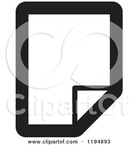 Clipart of a Black and White New Paper Document Office Icon - Royalty Free Vector Illustration by Lal Perera