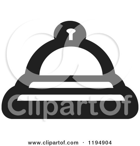 Clipart of a Black and White Bell Office Icon - Royalty Free Vector Illustration by Lal Perera