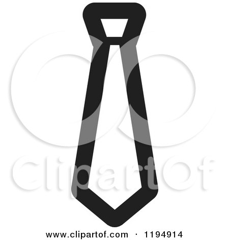 Clipart of a Black and White Business Tie Office Icon - Royalty Free Vector Illustration by Lal Perera