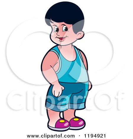Clipart of a Happy Boy - Royalty Free Vector Illustration by Lal Perera