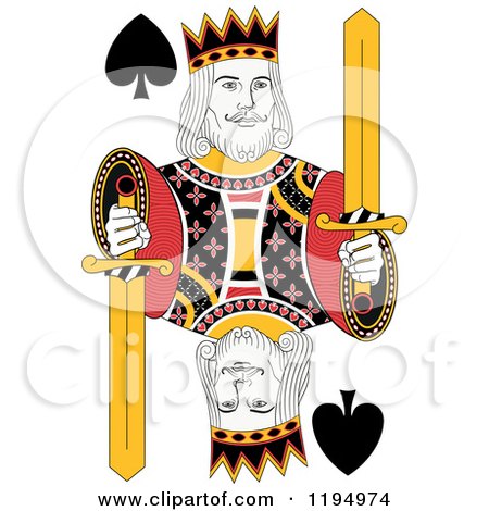 Clipart of an Isolated King of Spades - Royalty Free Vector Illustration by Frisko