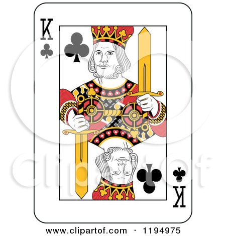 Clipart of a King of Clubs Playing Card - Royalty Free Vector Illustration by Frisko