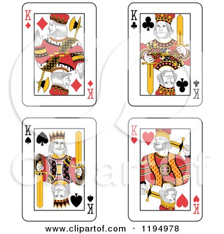 Clipart of King Playing Cards - Royalty Free Vector Illustration by Frisko