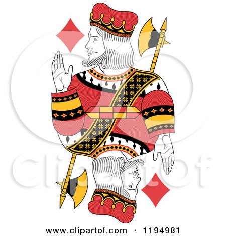 Clipart of an Isolated King of Diamonds - Royalty Free Vector Illustration by Frisko