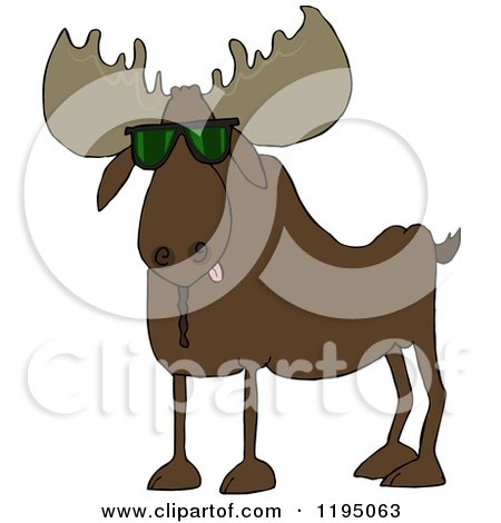 Cartoon of a Cool Moose Wearing Sunglasses - Royalty Free Vector Clipart by djart