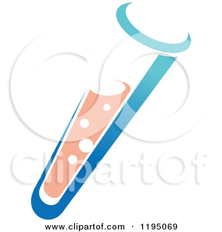 Clipart of a Test Tube with Peach Colored Liquid - Royalty Free Vector Illustration by Vector Tradition SM
