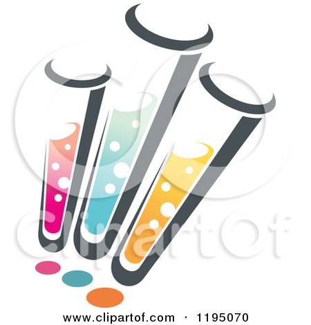 Clipart of Test Tubes with Colorful Liquids - Royalty Free Vector Illustration by Vector Tradition SM