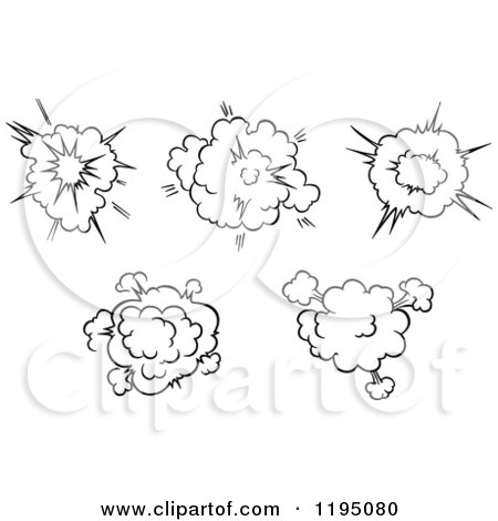 Clipart of Black and White Comic Bursts Explosions or Poofs 3 - Royalty Free Vector Illustration by Vector Tradition SM