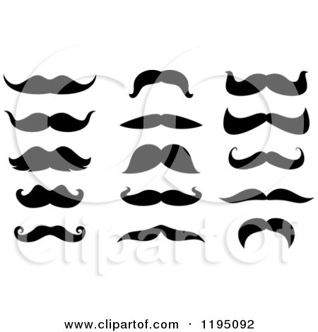 Clipart of Black Moustaches - Royalty Free Vector Illustration by Vector Tradition SM