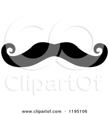 Clipart of a Black Curled Moustache - Royalty Free Vector Illustration by Vector Tradition SM