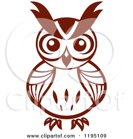 Clipart of a Brown Owl 12 - Royalty Free Vector Illustration by Vector Tradition SM