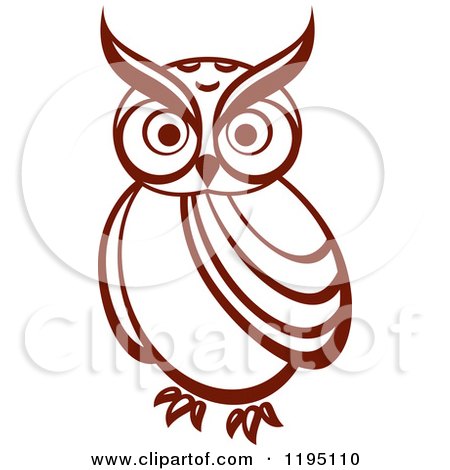 Clipart of a Brown Owl 10 - Royalty Free Vector Illustration by Vector Tradition SM