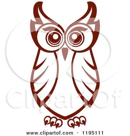 Clipart of a Brown Owl 11 - Royalty Free Vector Illustration by Vector Tradition SM