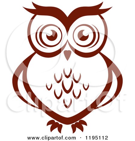 Clipart of a Brown Owl 9 - Royalty Free Vector Illustration by Vector Tradition SM