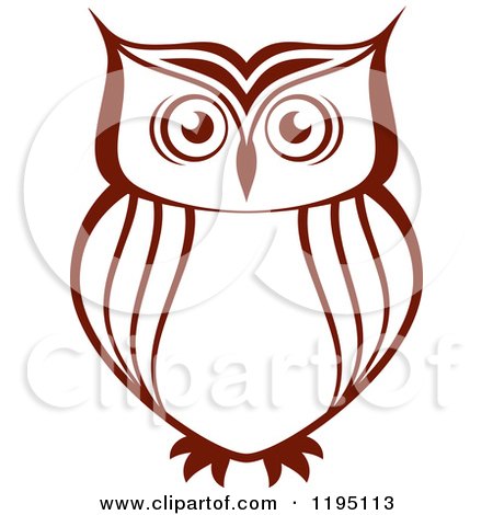Clipart of a Brown Owl 8 - Royalty Free Vector Illustration by Vector Tradition SM
