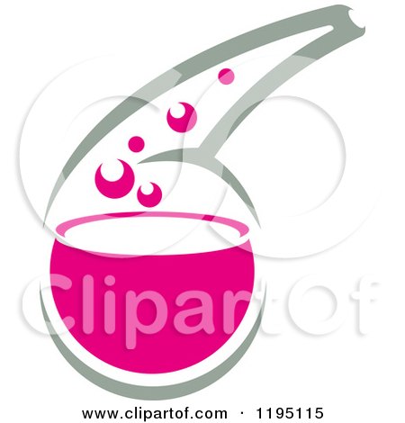Clipart of a Science Lab Container with Pink Bubbly Liquid - Royalty Free Vector Illustration by Vector Tradition SM
