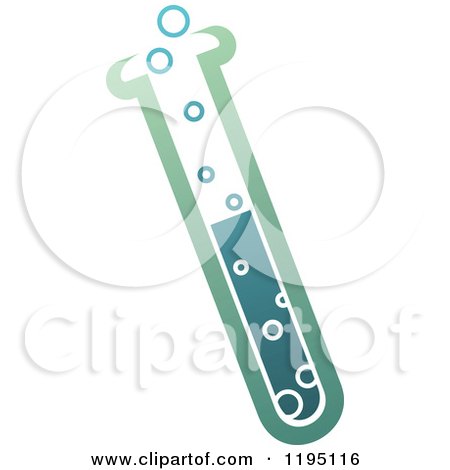 Clipart of a Test Tube with Teal Colored Liquid - Royalty Free Vector Illustration by Vector Tradition SM
