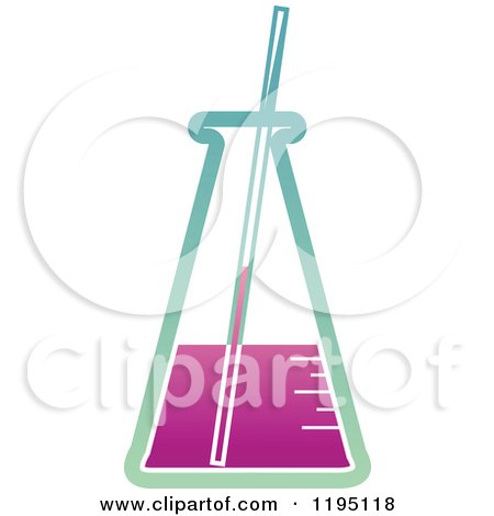 Clipart of a Science Lab Flask with a Stick - Royalty Free Vector Illustration by Vector Tradition SM