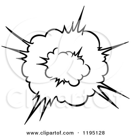 Clipart of a Black and White Comic Burst Explosion or Poof 13 - Royalty Free Vector Illustration by Vector Tradition SM