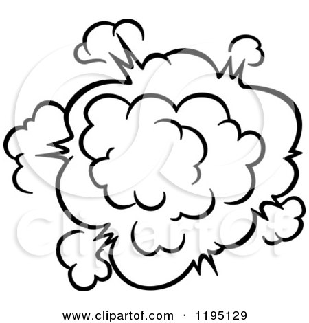 Clipart of a Black and White Comic Burst Explosion or Poof 14 - Royalty Free Vector Illustration by Vector Tradition SM