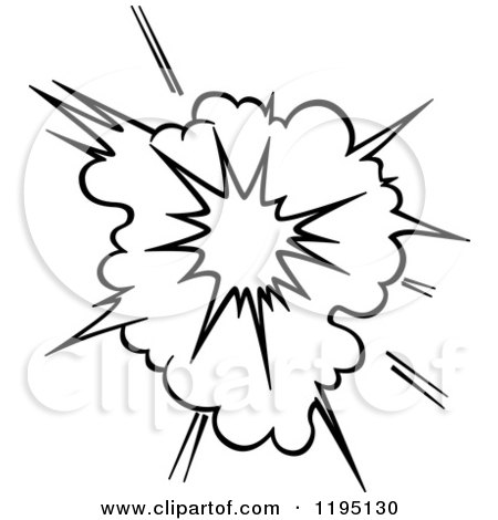 Clipart of a Black and White Comic Burst Explosion or Poof 11 - Royalty Free Vector Illustration by Vector Tradition SM