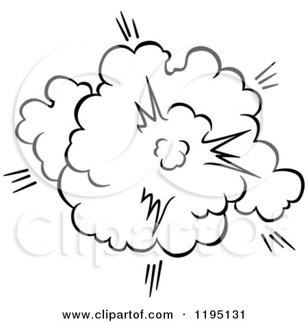 Clipart of a Black and White Comic Burst Explosion or Poof 12 - Royalty Free Vector Illustration by Vector Tradition SM