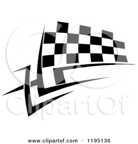Clipart of a Black and White Checkered Tribal Racing Flag 2 - Royalty Free Vector Illustration by Vector Tradition SM