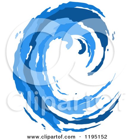 Clipart of a Blue Painted Curling Wave 2 - Royalty Free Vector Illustration by Vector Tradition SM
