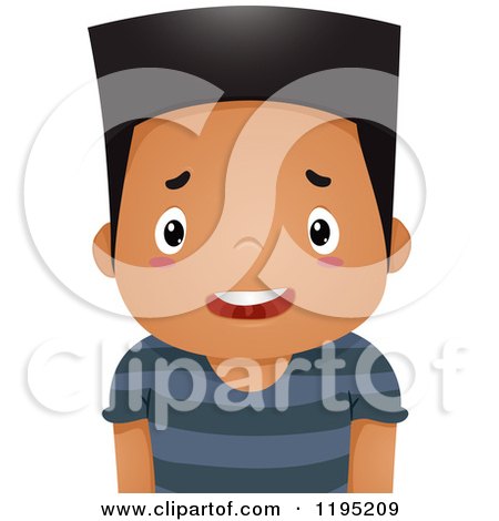 Cartoon of a Confused or Troubled Boy - Royalty Free Vector Clipart by BNP Design Studio