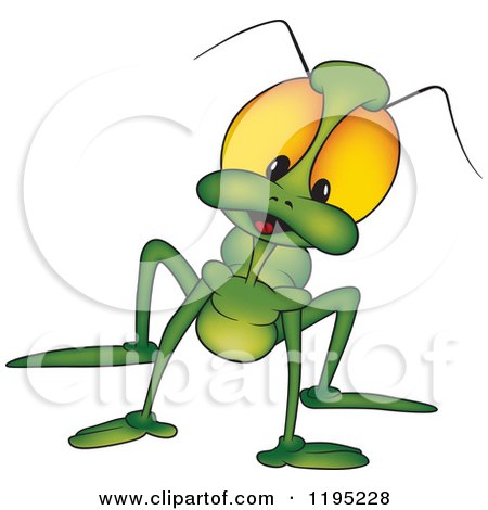 Cartoon of a Curious Green Beetle - Royalty Free Vector Clipart by dero