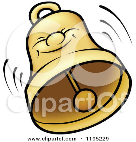 Cartoon of a Happy Bell Ringing - Royalty Free Vector Clipart by dero