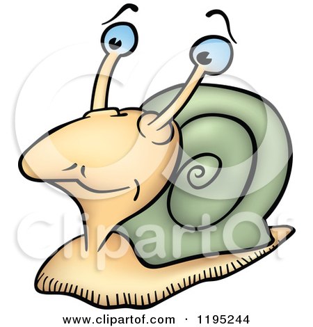 Cartoon of a Nervous Snail - Royalty Free Vector Clipart by dero