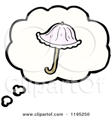 Cartoon of a Parasol in a Thought Bubble - Royalty Free Vector Illustration by lineartestpilot