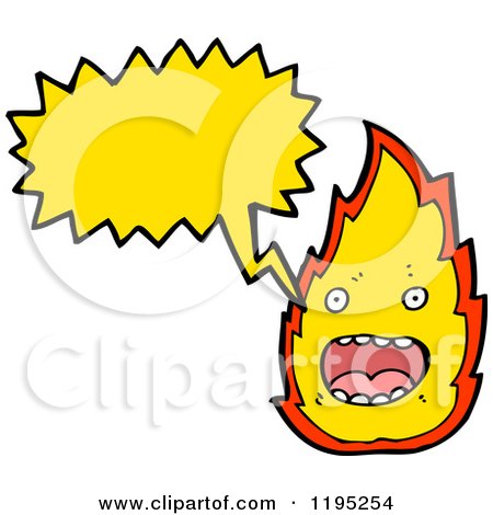 Cartoon of a Flame Speaking - Royalty Free Vector Illustration by lineartestpilot