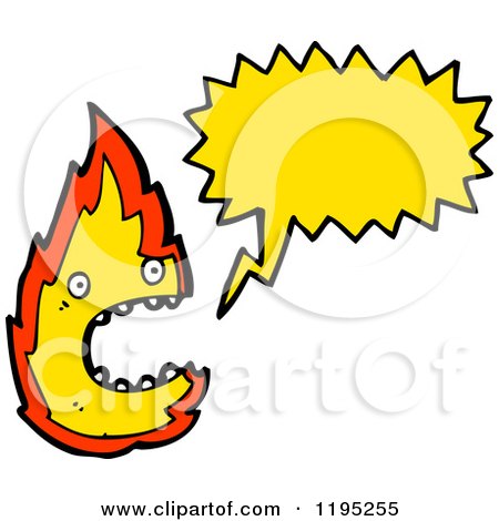 Cartoon of a Flame Speaking - Royalty Free Vector Illustration by lineartestpilot