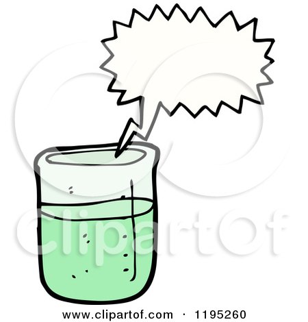 Cartoon of a Lab Beaker Speaking - Royalty Free Vector Illustration by lineartestpilot