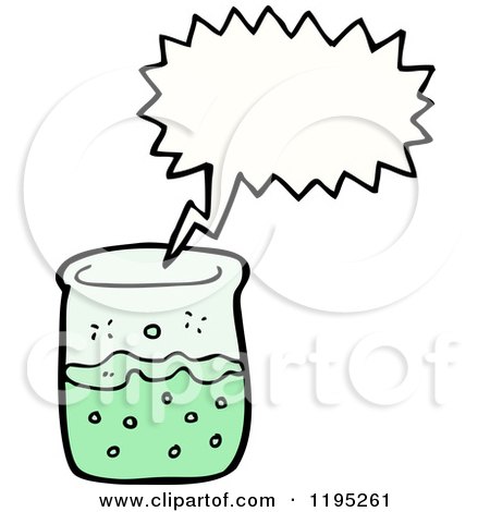 Cartoon of a Lab Beaker Speaking - Royalty Free Vector Illustration by lineartestpilot