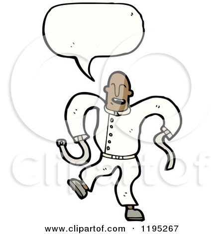 Cartoon of a Crazy Black Man Speaking - Royalty Free Vector Illustration by lineartestpilot