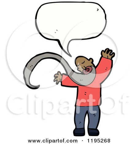 Cartoon of a Black with a Beard Man Speaking - Royalty Free Vector Illustration by lineartestpilot