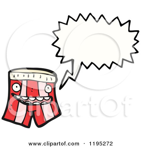 Cartoon of Men's Boxer Shorts Speaking - Royalty Free Vector Illustration by lineartestpilot