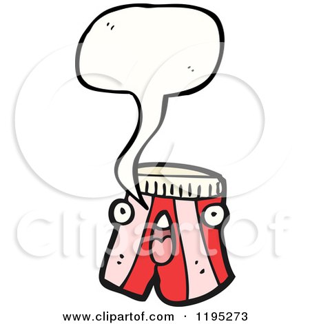 Cartoon of Men's Boxer Shorts Speaking - Royalty Free Vector Illustration by lineartestpilot