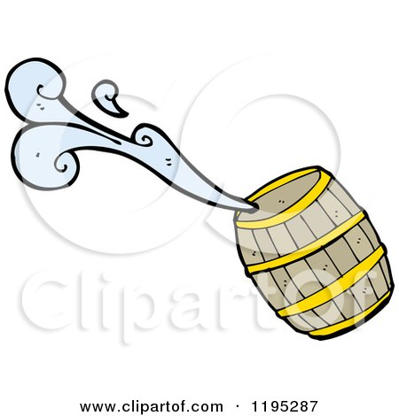 Cartoon of a Water Barrell - Royalty Free Vector Illustration by lineartestpilot