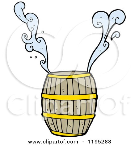 Cartoon of a Water Barrell - Royalty Free Vector Illustration by lineartestpilot