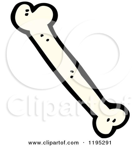 Cartoon of a Bone - Royalty Free Vector Illustration by lineartestpilot