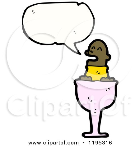 Cartoon of a Black Man in a Cup Speaking - Royalty Free Vector Illustration by lineartestpilot