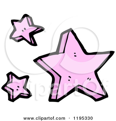 Cartoon of Pink Stars - Royalty Free Vector Illustration by lineartestpilot