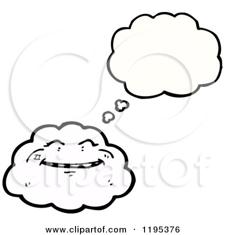 Cartoon of a Cloud Thinking - Royalty Free Vector Illustration by lineartestpilot